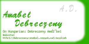 amabel debreczeny business card